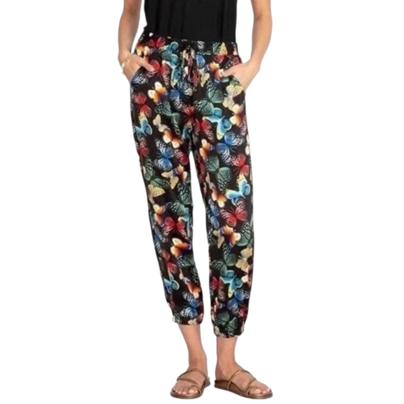Johnny Was Pants - Johnny Was Silk Panya Butterfly Pull-on Jogger Pants